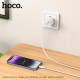 Мережевий зарядний пристрій з кабелем HOCO C146A Charm single port PD20W charger set (C to iP) (EU) White (6942007630252)