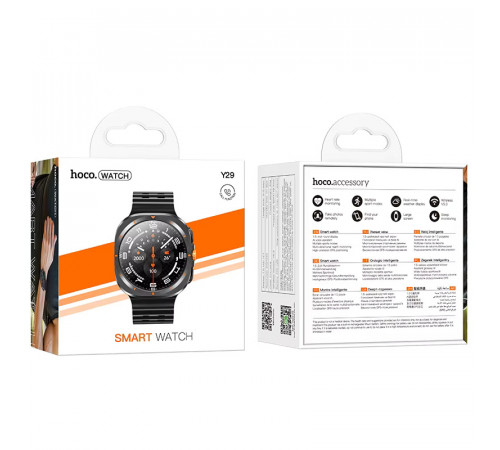 Смарт-годинник HOCO Y29 38mm. 220 mAh Smart sports watch (call version) Black (6942007648516)
