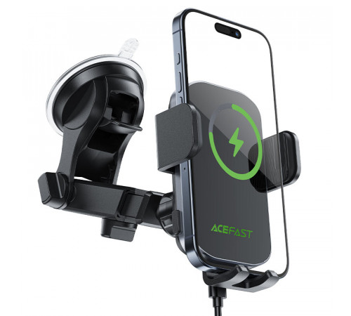 Автотримач для телефона з БЗП ACEFAST D53 wireless charging car holder with electric clamp for dashboard Black (6974316284246)
