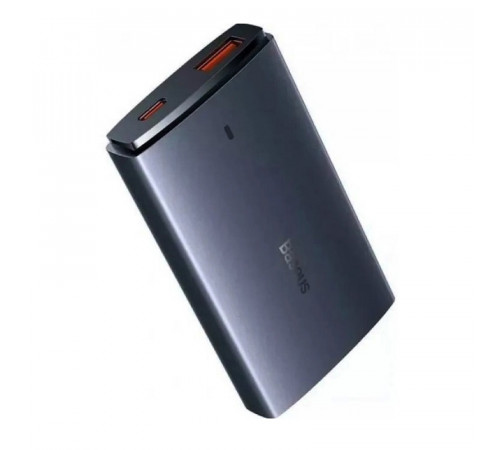 Мережевий зарядний пристрій з  кабелем Baseus GaN5 Pro Ultra-Slim Fast Charger C+U 65W Gray((With Mini White Cable C to C 100W(20V/5A) 1m Black) (CCGP150113)