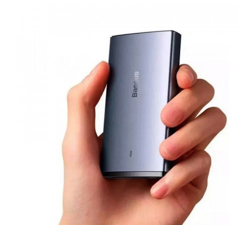 Мережевий зарядний пристрій з  кабелем Baseus GaN5 Pro Ultra-Slim Fast Charger C+U 65W Gray((With Mini White Cable C to C 100W(20V/5A) 1m Black) (CCGP150113)