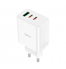 Мережевий зарядний пристрій HOCO C126A Pure power PD40W three-port(2C1A) charger White (6931474798725)
