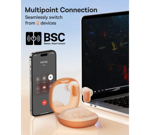 Бездротові навушники TWS Baseus AirNora 2 , ANC, Gradient Orange (NGTW320207)