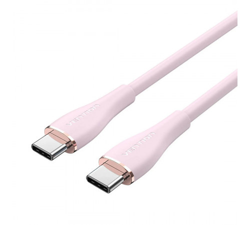 Кабель Vention USB 2.0 C Male to C Male 5A Cable 1M Pink Silicone Type (TAWPF) (TAWPF)