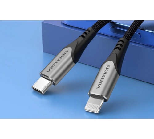 Кабель Vention USB 2.0 C to Lightning Cable 1M Gray Aluminum Alloy Type (TACHF) (TACHF)