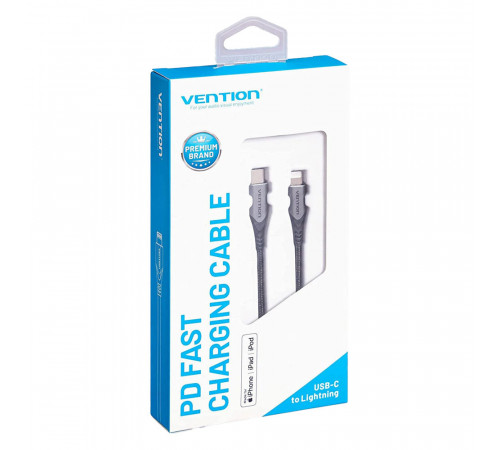 Кабель Vention USB 2.0 C to Lightning Cable 1M Gray Aluminum Alloy Type (TACHF) (TACHF)