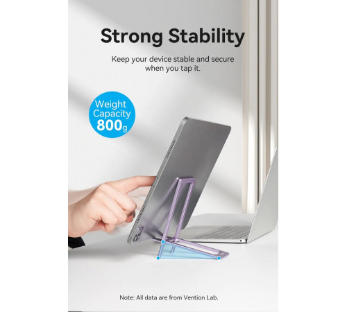 Тримач для телефона Vention Portable Cell Phone Stand Holder for Desk Aluminum Alloy Type Gray (KCZH0) (KCZH0)