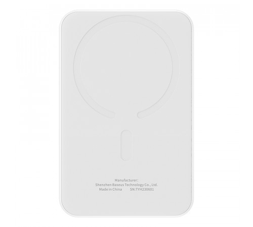 Зовнішній акумулятор Baseus Magnetic Mini Wireless Fast Charge Power Bank 5000mAh 20W Stellar White（With Simple Series Charging Cable Type-C to Typ (P10022107223-00)