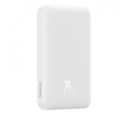 Зовнішній акумулятор Baseus Magnetic Mini Wireless Fast Charge Power Bank 5000mAh 20W Stellar White（With Simple Series Charging Cable Type-C to Typ (P10022107223-00)