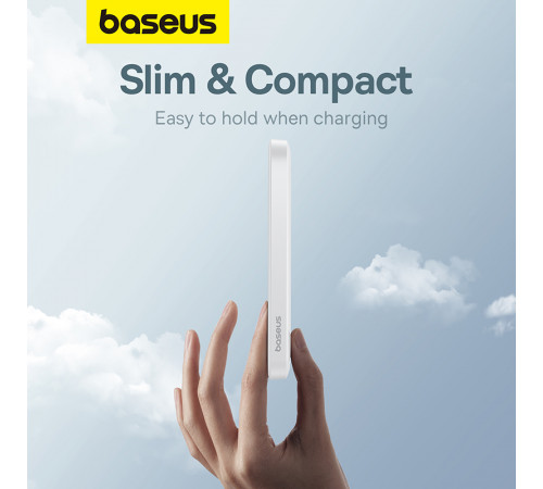 Зовнішній акумулятор Baseus Magnetic Mini Wireless Fast Charge Power Bank 5000mAh 20W Stellar White（With Simple Series Charging Cable Type-C to Typ (P10022107223-00)