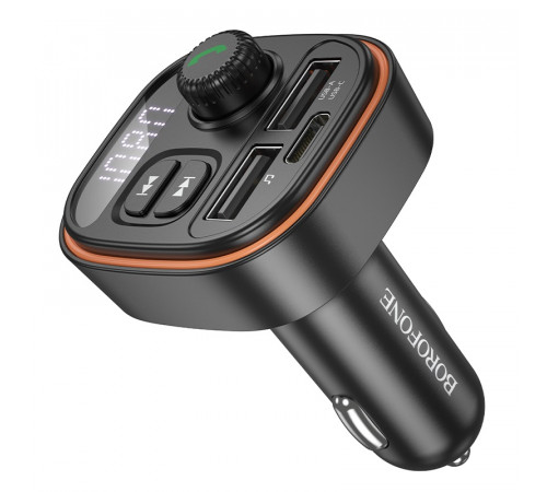 АЗП з FM-модулятором BOROFONE BC59 Heroic car BT FM transmitter Black (6941991117312)
