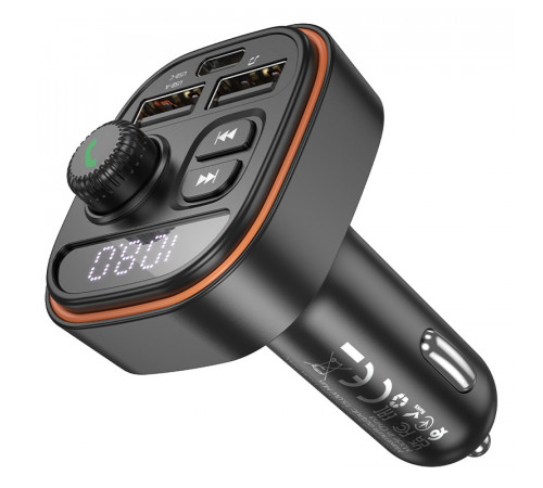 АЗП з FM-модулятором BOROFONE BC59 Heroic car BT FM transmitter Black (6941991117312)