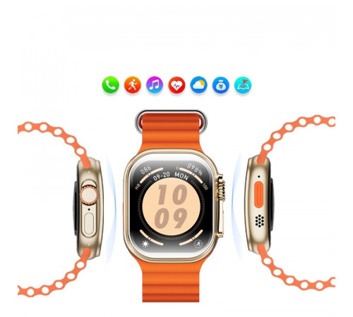 Смарт-годинник W&O X10 Ultra 3 49mm. 300 mAh. IP67 Gold (WOX10U3GO)