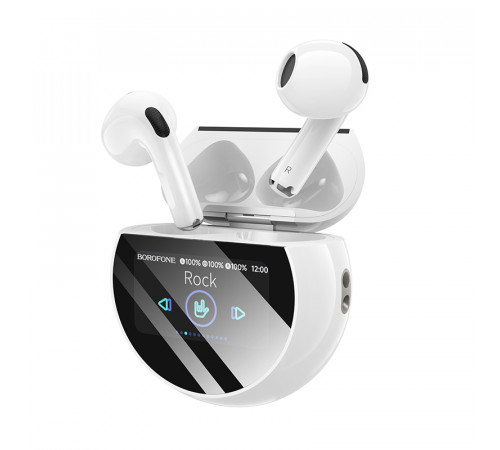 Бездротові навушники TWS BOROFONE BW87 Mist, touch screen, White (6941991119491)
