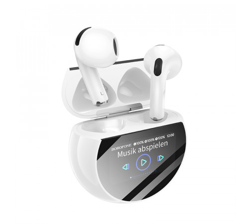 Бездротові навушники TWS BOROFONE BW87 Mist, touch screen, White (6941991119491)