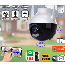360 Камера 6МП IP N18-6mp) відеокамера поворотна CAMERA Ap ICSEE 6 mp + Блок живлення (30)