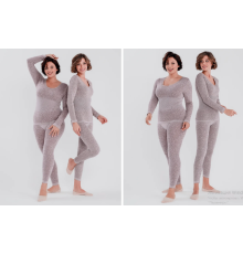Зручний Одяг комплект: легінси та лонгслів Фіолетове ,Біжеве ,Сіре Розмір Універсальний(70)