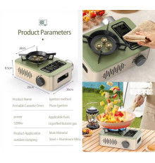 Плита газова 3932 туристична настільна Kas furnace  (8)