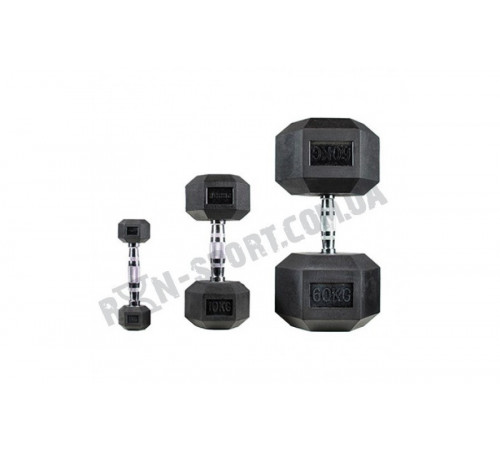 Гантели шестигранные Rubber Hexagon Dumbbell. Цена за 1 кг