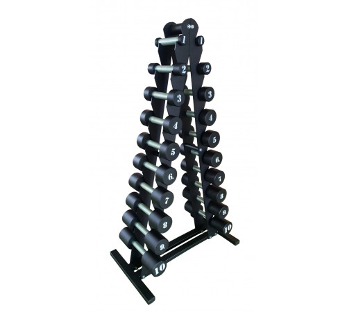 Гантельный ряд RN-Sport BLACK 1-10 кг со стойкой