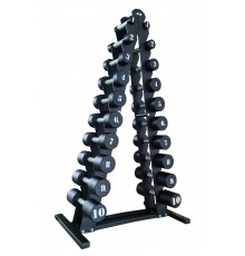 Гантельний ряд RN-Sport BLACK 1-10 кг зі стійкою