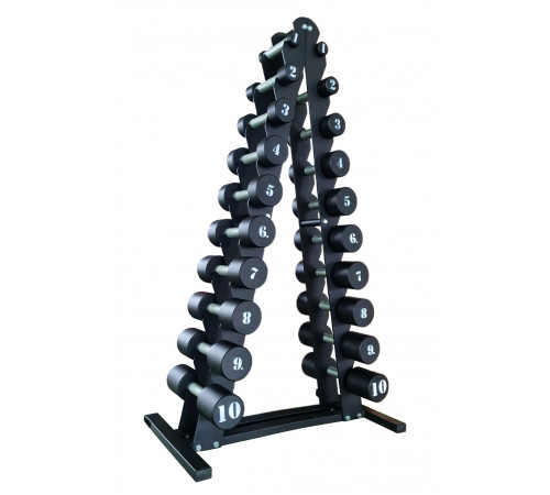 Гантельный ряд RN-Sport BLACK 1-10 кг со стойкой