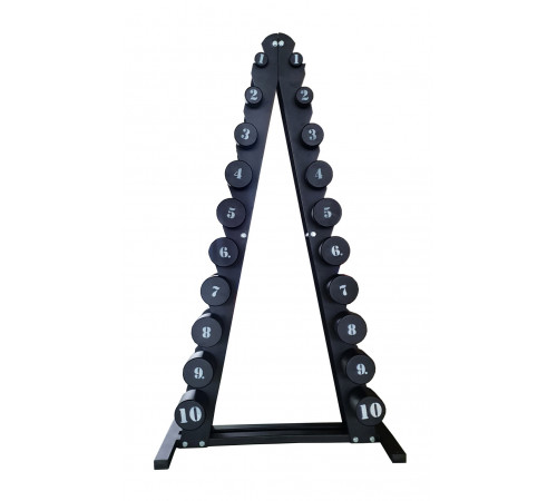 Гантельный ряд RN-Sport BLACK 1-10 кг со стойкой