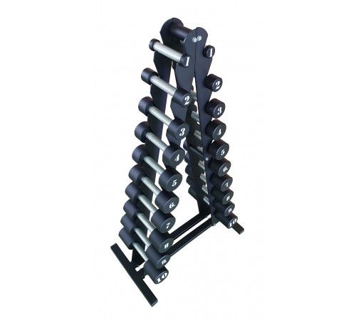 Гантельный ряд RN-Sport BLACK 1-10 кг со стойкой