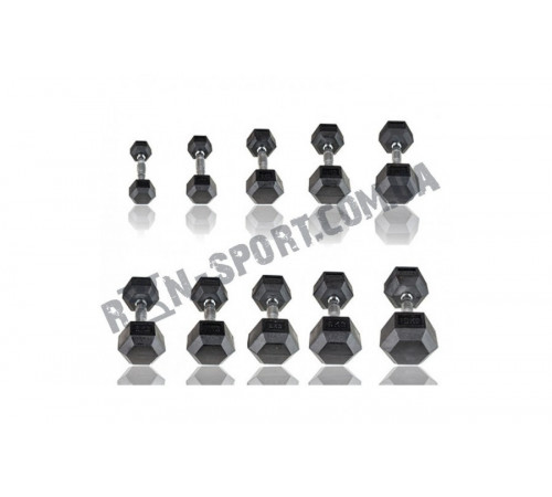 Гантели шестигранные Rubber Hexagon Dumbbell. Цена за 1 кг