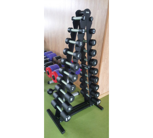 Гантельный ряд RN-Sport BLACK 1-10 кг со стойкой
