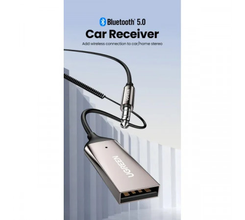 Bluetooth-ресивер UGREEN CM309 Bluetooth Car Receiver Aux with Mic Space Gray (UGR-70601)