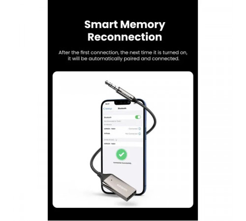Bluetooth-ресивер UGREEN CM309 Bluetooth Car Receiver Aux with Mic Space Gray (UGR-70601)