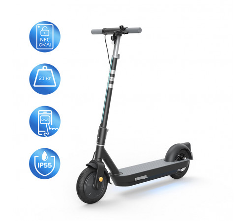 Електросамокат OKAI ES30-NEON PRO Black 10", 350(700)W, 14.7Ah, 80km, 25km\h, 25%, NFC, App, 21kg (ES30-B)