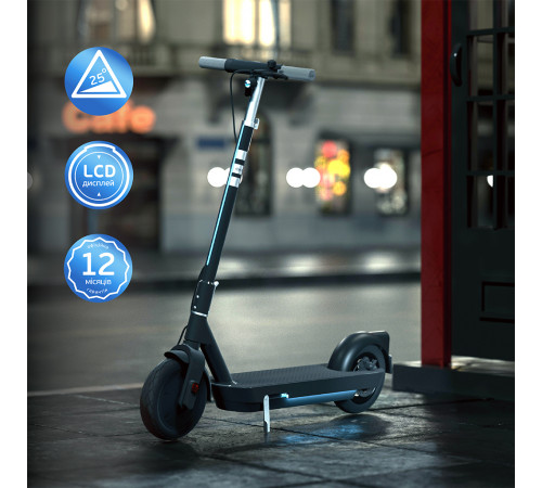 Електросамокат OKAI ES30-NEON PRO Black 10", 350(700)W, 14.7Ah, 80km, 25km\h, 25%, NFC, App, 21kg (ES30-B)
