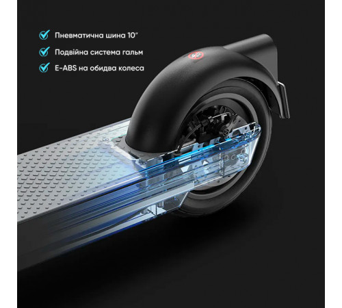 Електросамокат OKAI ES30-NEON PRO Black 10", 350(700)W, 14.7Ah, 80km, 25km\h, 25%, NFC, App, 21kg (ES30-B)