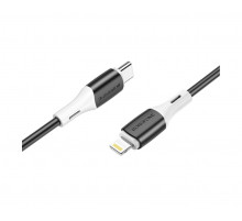 Кабель BOROFONE BX79 Type-C to iP 3A, 20W, 1m,, silicone, silicone connectors, Black (6974443384727)