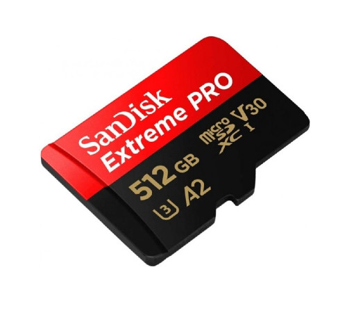 Карта пам'яті microSDXC (UHS-1 U3) SanDisk Extreme Pro A2 512Gb class 10 V30 (R200MB/s,W140MB/s) (adapter) (SDSQXCD-512G-GN6MA)