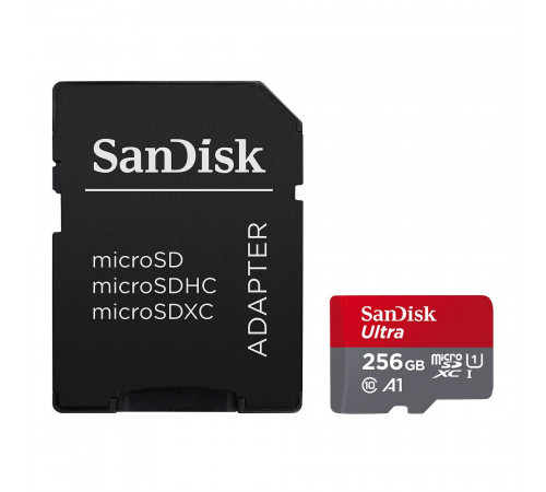 Карта пам'яті microSDXC (UHS-1) SanDisk Ultra 256Gb class 10 A1 (150MB/s) (adapter SD) (SDSQUAC-256G-GN6MA)