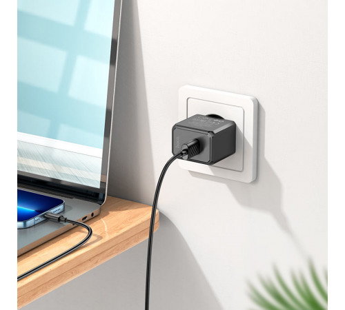 Мережевий зарядний пристрій з кабелем HOCO CS11A Ocean single port charger set(Micro) 10.5W Black (6942007603584)