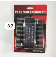 Набір Шестигранна головок Втулка гвинтова для ШУРУПОВЕРТА 14PCS sleeve  (120) (100)