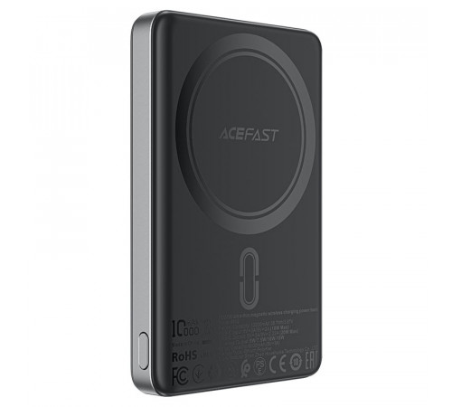 Зовнішній акумулятор ACEFAST M12 PD20W ultra-thin magnetic wireless charging power bank 10000mAh, Black (6974316283393)