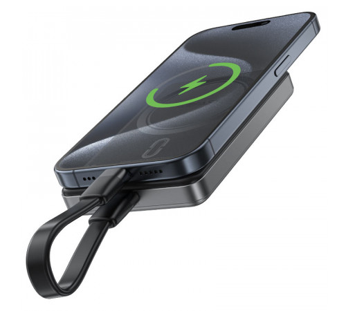 Зовнішній акумулятор ACEFAST M12 PD20W ultra-thin magnetic wireless charging power bank 10000mAh, Black (6974316283393)