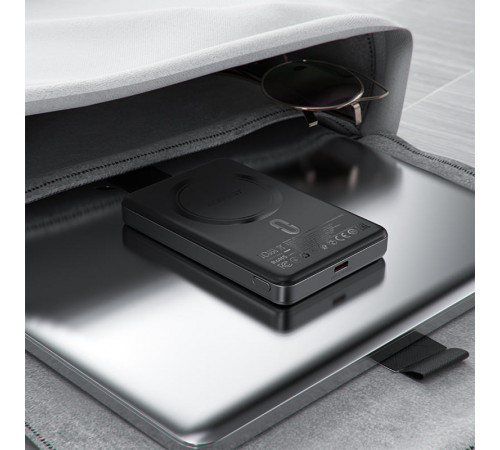 Зовнішній акумулятор ACEFAST M12 PD20W ultra-thin magnetic wireless charging power bank 10000mAh, Black (6974316283393)