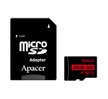 Карта пам'яті microSDXC (UHS-1) Apacer 128Gb class 10 V10 A1 R100MB/s (adapter SD) (AP128GMCSX10UB-R)