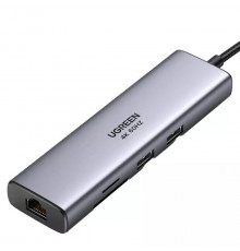 USB-хаб UGREEN CM512 USB-C to 2*USB3.0+HDMI+RJ45+SD&TF +PD port Converter (UGR-90568)
