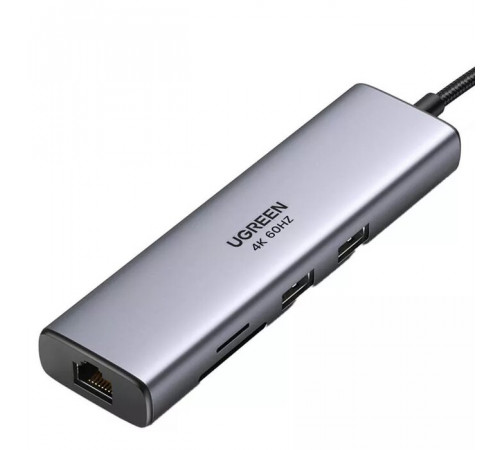 USB-хаб UGREEN CM512 USB-C to 2*USB3.0+HDMI+RJ45+SD&TF +PD port Converter (UGR-90568)