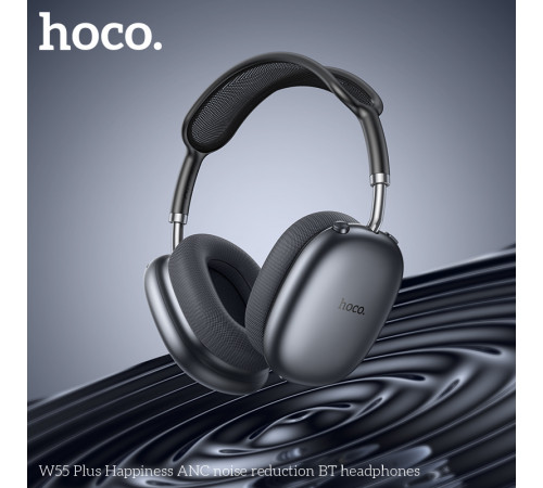 Бездротові накладні навушники HOCO W55 Plus Happiness ANC noise reduction BT headphones Deep Space Gray (6942007638531)