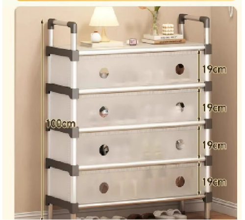 Обувница металлическая в прихожую  4 полки  XL-1336 (xj6205) (12)