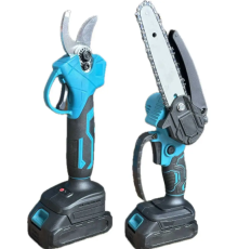 Акумуляторна Міні Електрична Пила+Секатор набір 2 аккумулятори синій  0424 (10)