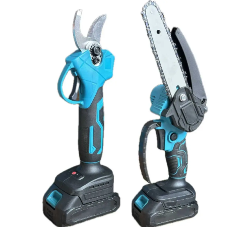 Акумуляторная Мини Электрическая Пила+Секатор набор  2 акумулятора    синий           0424   (10)